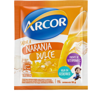 ARCOR jugo naranja dulce x18 sobres