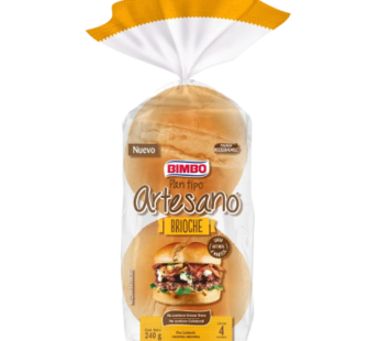 BIMBO pan artesano hamburguesa brioche x4Un.