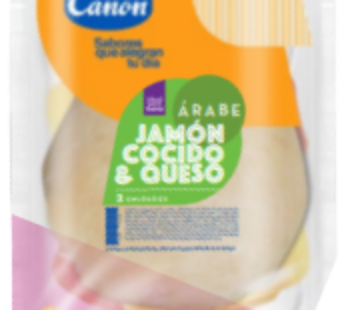 CAÑON pan arabe jamon y queso x235g