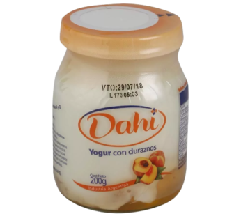 DAHI yogur frasco colchon durazno x190g