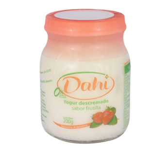 DAHI yogur frasco descremado frutilla x190g
