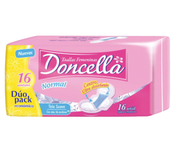 DONCELLA toalla duopack con alas sin desodorante x16Un.