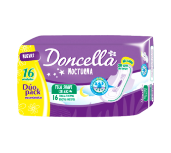 DONCELLA toalla pocket nocturna suave con alas x16Un.