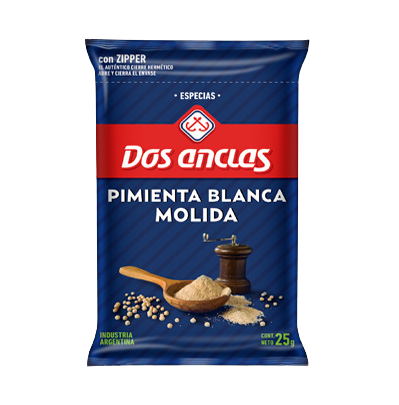 DOS ANCLAS condimento pimienta blanca molida x25g