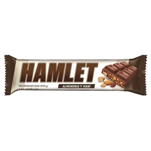 HAMLET chocolate mani almendras x45g