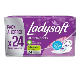 LADYSOFT toalla dual suave con alas x24Un.