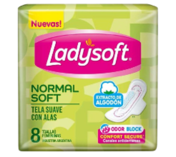 LADYSOFT toalla suave con alas x8Un.