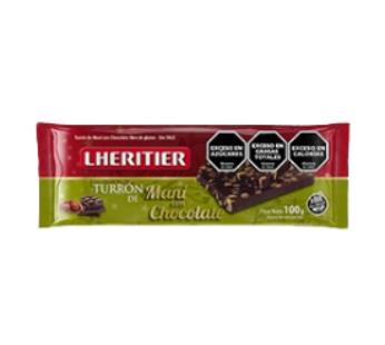 LHERITIER turron mani con chocolate x100g