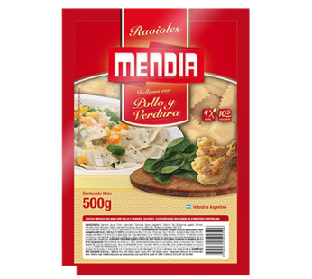 MENDIA ravioles pollo verdura x500g