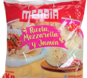 MENDIA ravioles muzzarella jamon ricotta x1Kg