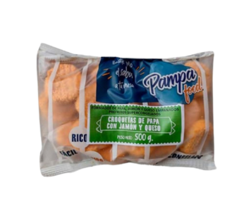 PAMPA FOOD croquetas papa con jamon y queso x500g