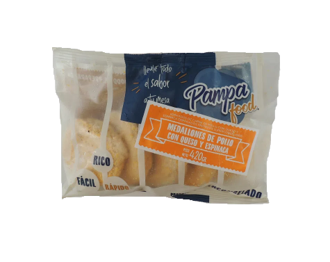 PAMPA FOOD medallon pollo espinaca y queso x420g