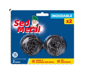 SED METAL esponja acero inoxidable 2Un. x15g