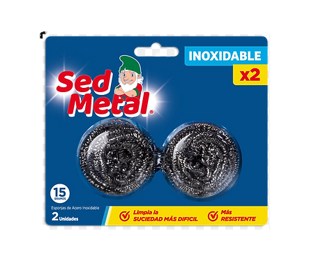 SED METAL esponja acero inoxidable 2Un. x15g