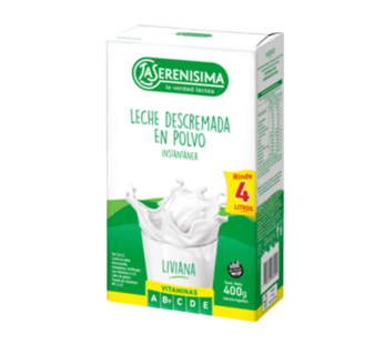 SERENISIMA leche en polvo descremada x400g