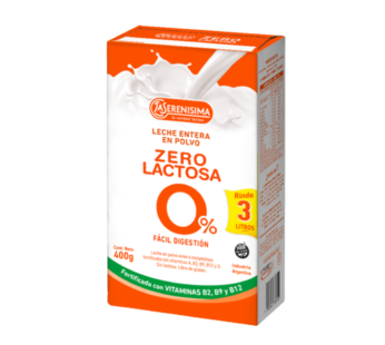 SERENISIMA leche polvo zero lactosa x400g