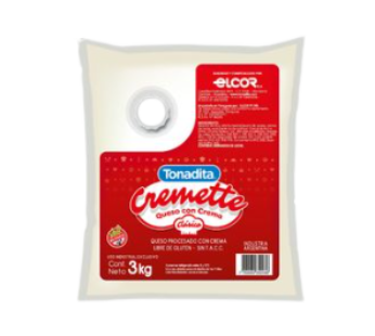 TONADITA queso untable cremette x3Kg