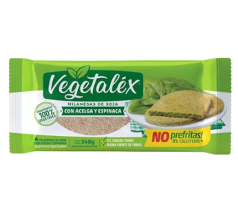 VEGETALEX milanesas de soja con espinaca x4Un.