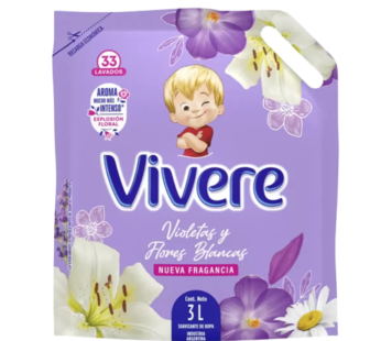 VIVERE suavizante violetas y flores blancas x3Lt