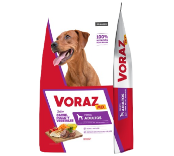 VORAZ perro mix carne/pollo/vegetales x15kg