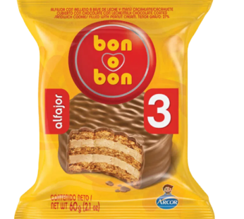 BON O BON alfajor chocolate triple x60g