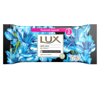 LUX jabon tocador lirio azul 3Un. x125g