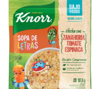 KNORR sopa casera vegetales con letras