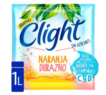 CLIGHT jugo naranja/durazno x20 sobres
