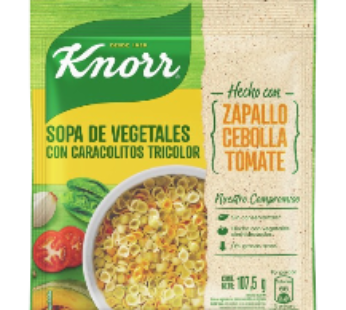 KNORR sopa casera vegetales caracolitos tricolor