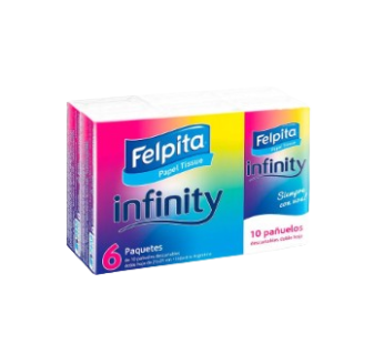 FELPITA pañuelos infinity 6 paquetes x10Un.