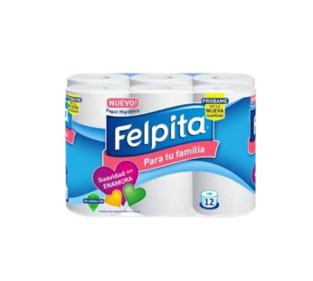 FELPITA papel higienico blanco hoja simple 30m x12Un.