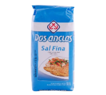 DOS ANCLAS sal fina paquete x500g