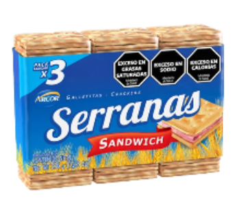 ARCOR galletita serranas sandwich x336g