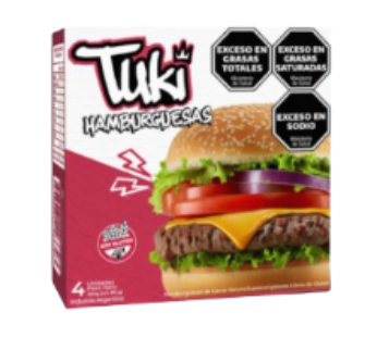 TUKI hamburguesa x4Un.