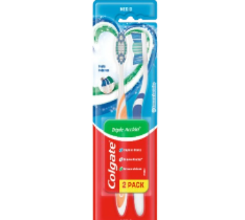 COLGATE cepillo dental triple accion medio x2Un.