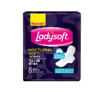 LADYSOFT toalla femenina nocturna suave con alas x8Un.