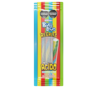 BULL DOG caramelos regaliz acidos tutti frutti x18g