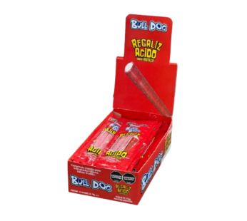 BULL DOG caramelos regaliz acidos frutilla x12Un.