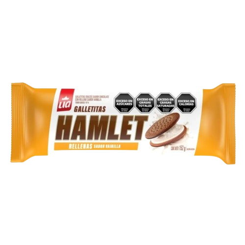 HAMLET galletita rellena chocolate/vainilla x152g