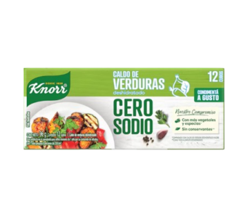 KNORR caldo verdura sin sal x12Un.