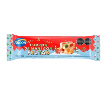 ARCOR turron mani con frutas x80g