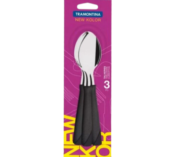 TRAMONTINA NEW KOLOR cuchara mango negro x3Un.