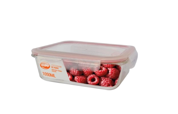 MAKE contenedor vidrio rectangular x1050cc