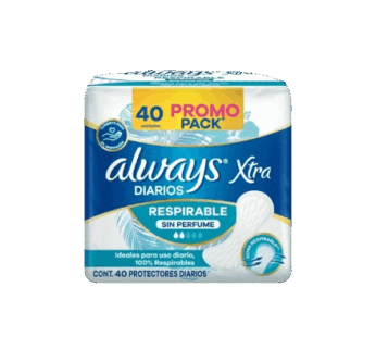 ALWAYS protectores xtra respirables sin perfume x40Un.