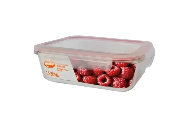 MAKE contenedor vidrio rectangular x1520cc