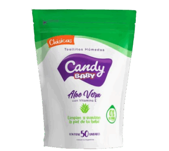 CANDY BABY toallas humedas aloe vera x50Un.