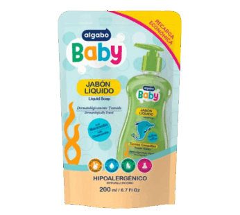 ALGABO jabon tocador liquido bebe doypack x200cc