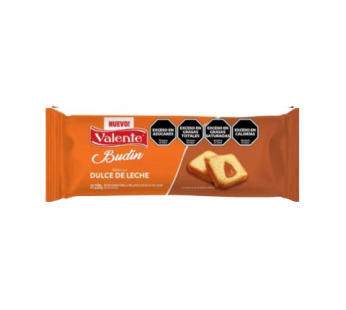 VALENTE budin vainilla relleno con dulce leche x220g