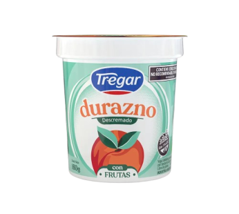 TREGAR yogur descremado durazno x160g
