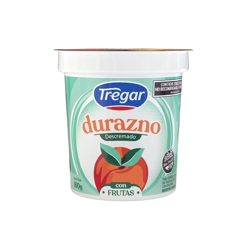TREGAR yogur descremado durazno x160g